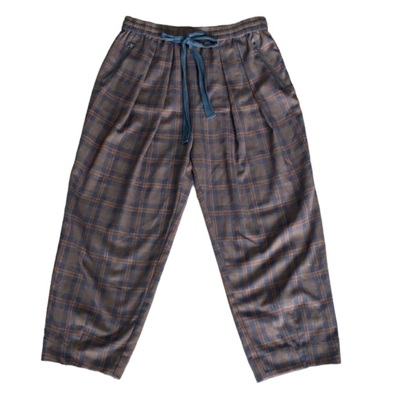 FREE PEOPLE Shakin All Over Plaid Pants in Brown/Blue Size XS - Picture 2 of 7